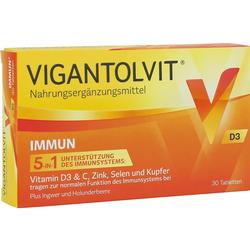 Eine gelbe Packung Nahrungsergänzungsmittel mit Vitaminen zur Unterstützung des Immunsystems.